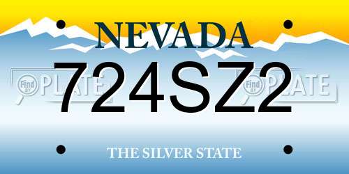 724SZ2 Nevada License Plate