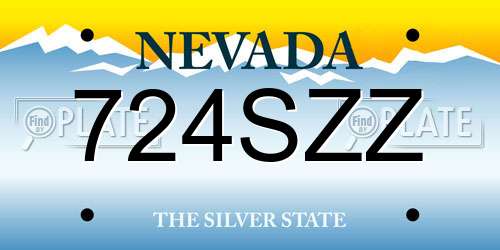 724SZZ Nevada License Plate