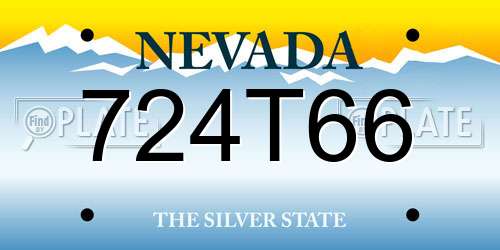 724T66 Nevada License Plate