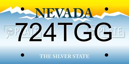 724TGG Nevada License Plate