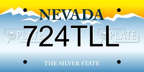 724TLL Nevada License Plate
