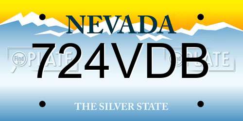 724VDB Nevada License Plate