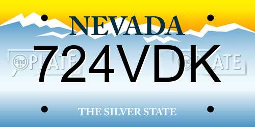 724VDK Nevada License Plate