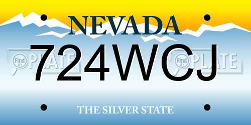 724WCJ Nevada License Plate