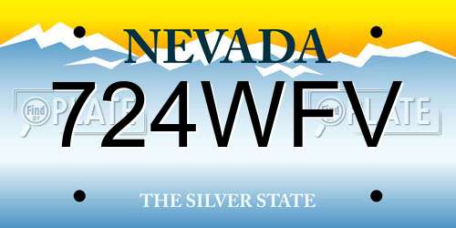 724WFV Nevada License Plate