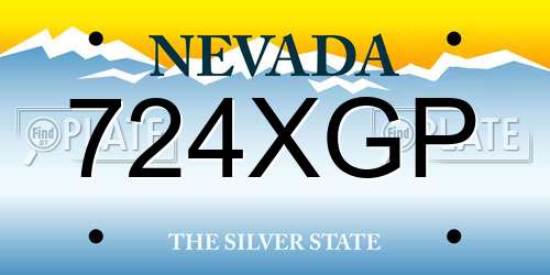724XGP Nevada License Plate