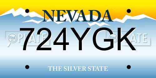 724YGK Nevada License Plate