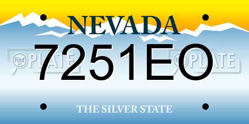7251EO Nevada License Plate