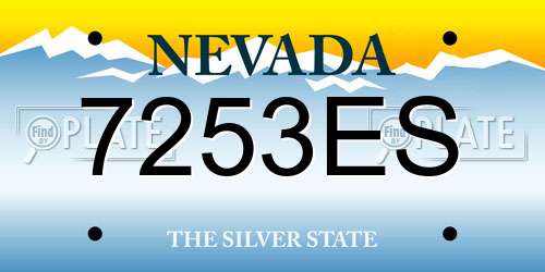 7253ES Nevada License Plate