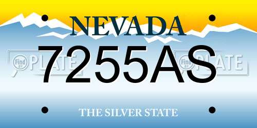 7255AS Nevada License Plate