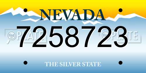 7258723 Nevada License Plate