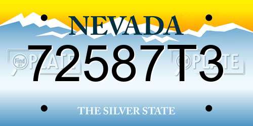 72587T3 Nevada License Plate