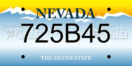 725B45 Nevada License Plate