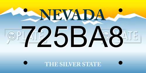 725BA8 Nevada License Plate