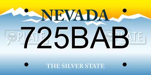 725BAB Nevada License Plate