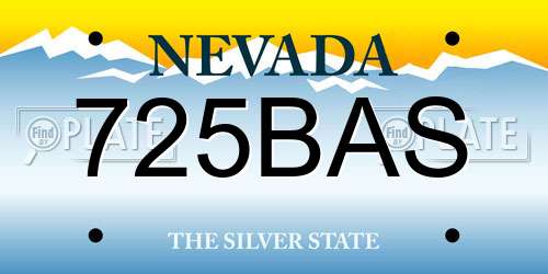 725BAS Nevada License Plate