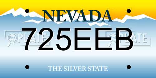 725EEB Nevada License Plate