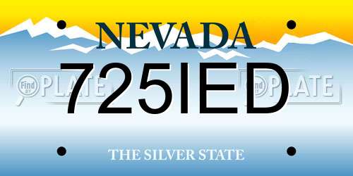 725IED Nevada License Plate