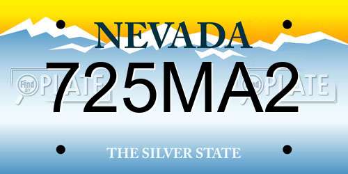 725MA2 Nevada License Plate