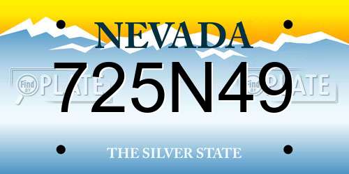 725N49 Nevada License Plate