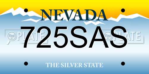 725SAS Nevada License Plate