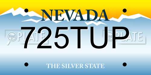 725TUP Nevada License Plate
