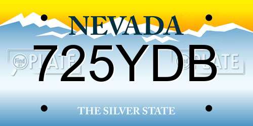 725YDB Nevada License Plate