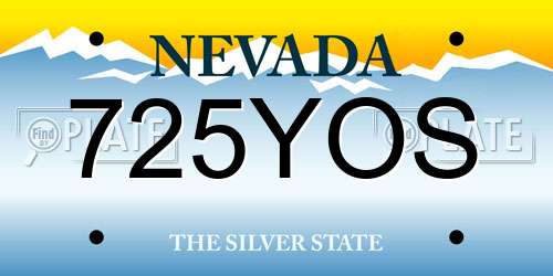 725YOS Nevada License Plate