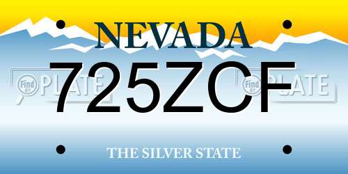 725ZCF Nevada License Plate