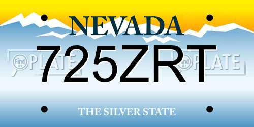 725ZRT Nevada License Plate