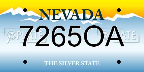7265OA Nevada License Plate