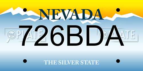 726BDA Nevada License Plate
