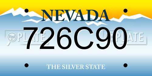 726C90 Nevada License Plate