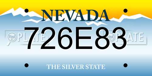 726E83 Nevada License Plate