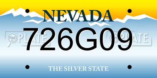 726G09 Nevada License Plate