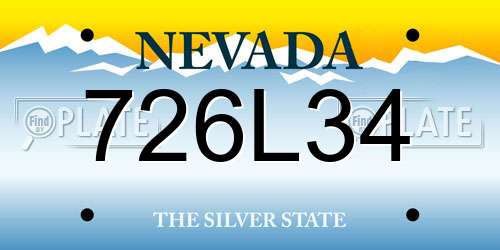 726L34 Nevada License Plate