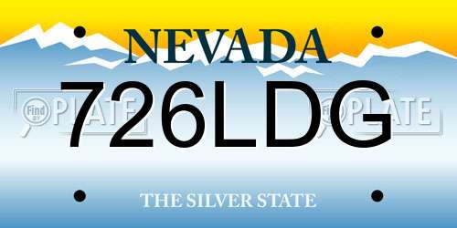 726LDG Nevada License Plate