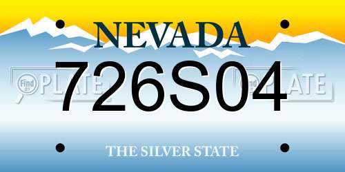 726S04 Nevada License Plate