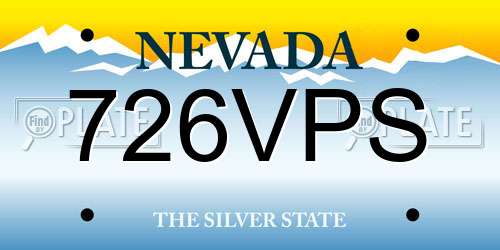 726VPS Nevada License Plate