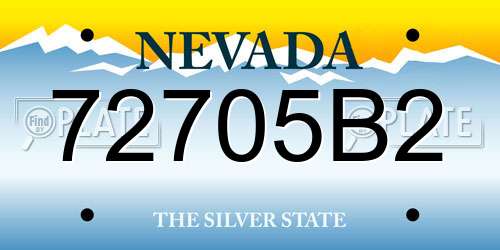 72705B2 Nevada License Plate