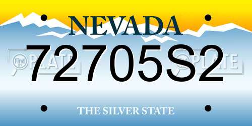 72705S2 Nevada License Plate