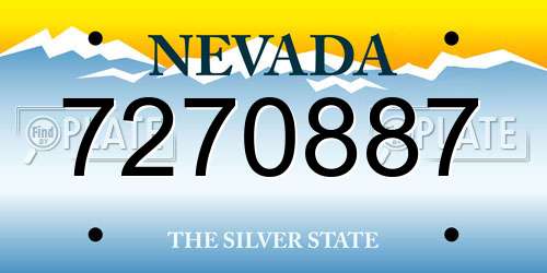 7270887 Nevada License Plate