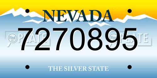 7270895 Nevada License Plate