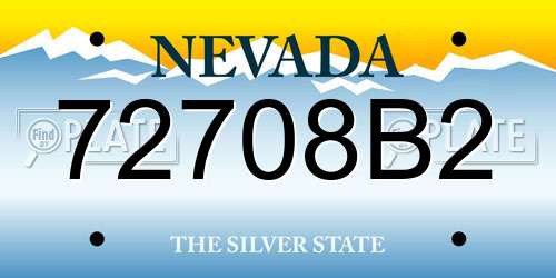 72708B2 Nevada License Plate