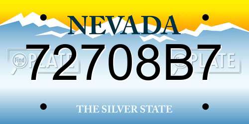 72708B7 Nevada License Plate