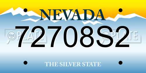 72708S2 Nevada License Plate