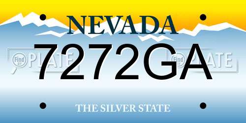 7272GA Nevada License Plate