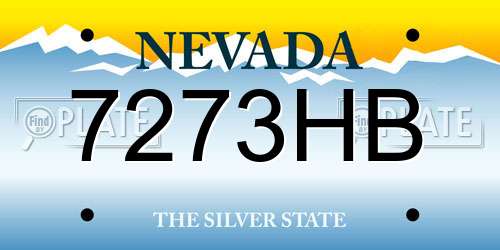 7273HB Nevada License Plate