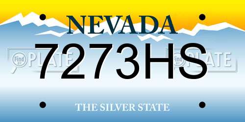 7273HS Nevada License Plate