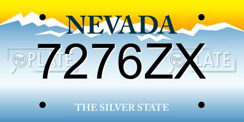7276ZX Nevada License Plate